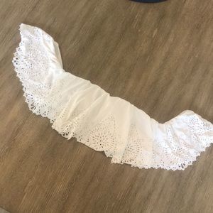 Eyelet bandeau bikini top